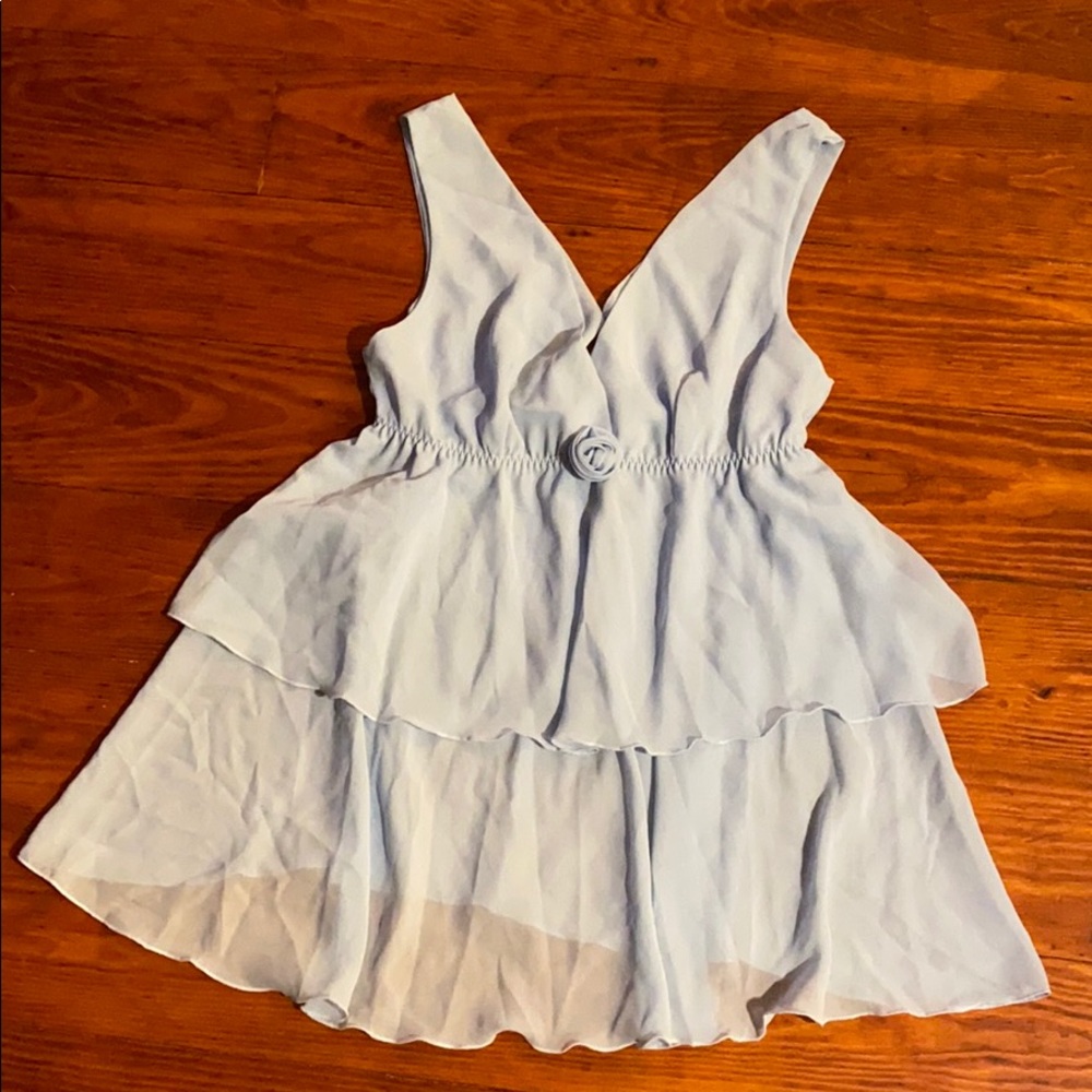 Baby blue nightie chemise ruffles chiffon